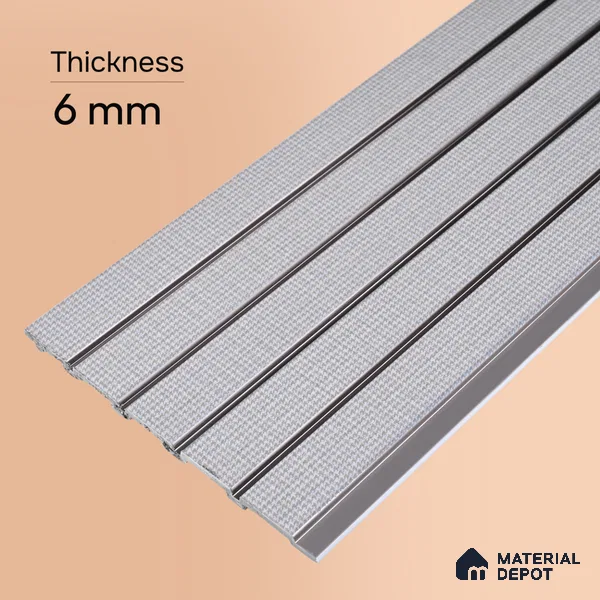Light Grey Fabric Look PN 06939 8 ft x 6 inch Charcoal Panel - 6 mm | Suitable for Living Room, Bedroom & TV Cabinet | Width is Subjected to 5% Variation