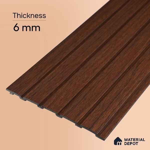 Wooden Look PN 06943 8 ft x 6 inch Charcoal Panel - 6 mm | Suitable for Living Room, Bedroom & TV Cabinet | Width is Subjected to 5% Variation