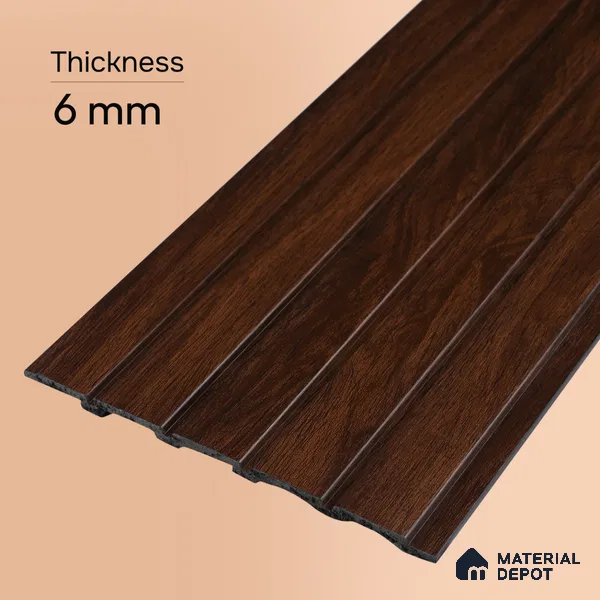 Wooden Look PN 06944 8 ft x 6 inch Charcoal Panel - 6 mm | Suitable for Living Room, Bedroom & TV Cabinet | Width is Subjected to 5% Variation