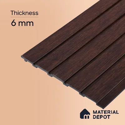 Wooden Look PN 06946 8 ft x 6 inch Charcoal Panel - 6 mm | Suitable for Living Room, Bedroom & TV Cabinet | Width is Subjected to 5% Variation