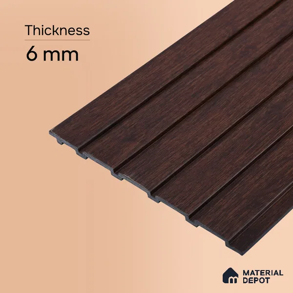 Wooden Look PN 06946 8 ft x 6 inch Charcoal Panel - 6 mm | Suitable for Living Room, Bedroom & TV Cabinet | Width is Subjected to 5% Variation