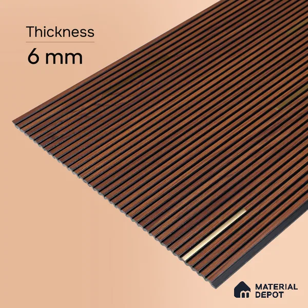 Wooden Look PN 07016 9.5 ft x 12 inch Charcoal Panel - 6 mm | Suitable for Feature Wall, TV Unit & Living Room | Width is Subjected to 5% Variation