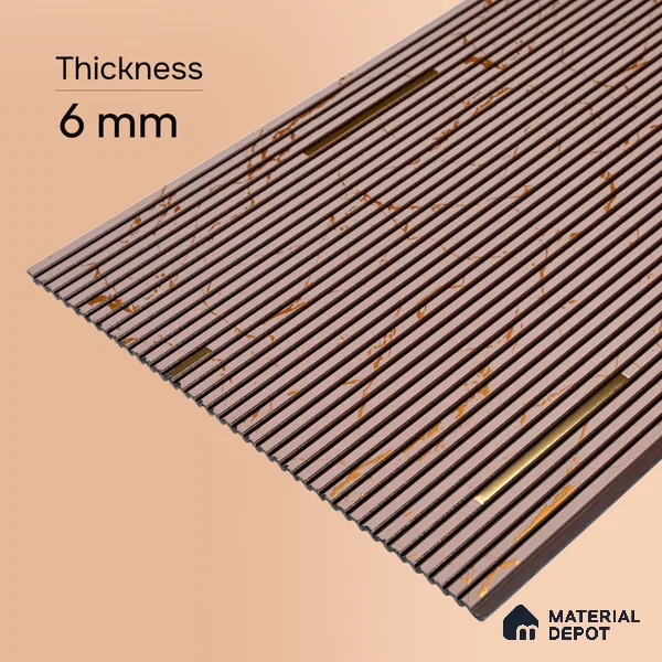 Wooden Look PN 07017 9.5 ft x 12 inch Charcoal Panel - 6 mm | Suitable for Feature Wall, TV Unit & Living Room | Width is Subjected to 5% Variation