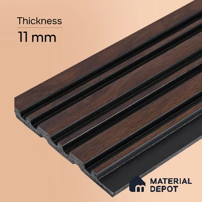 Wooden Look PN 07048 8 ft x 4.9 inch Charcoal Panel - 11 mm | Suitable for Feature Wall, TV Unit & Living Room | Width is Subjected to 5% Variation