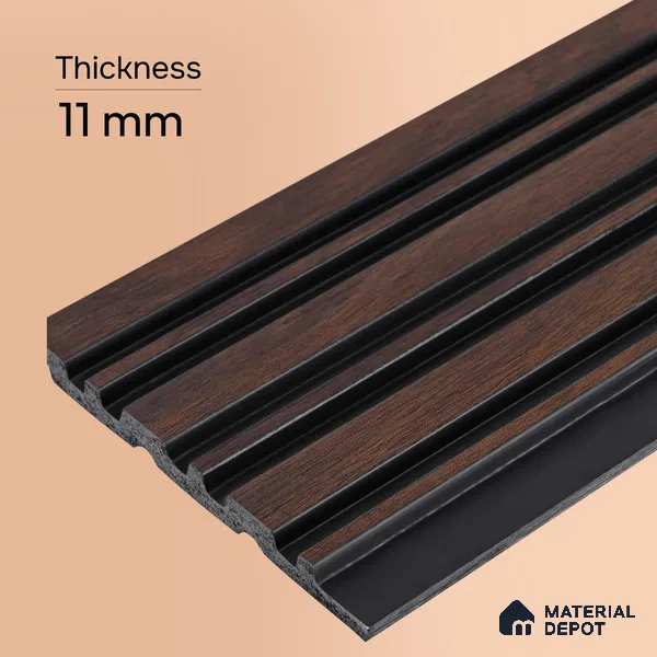 Wooden Look PN 07048 8 ft x 4.9 inch Charcoal Panel - 11 mm | Suitable for Feature Wall, TV Unit & Living Room | Width is Subjected to 5% Variation
