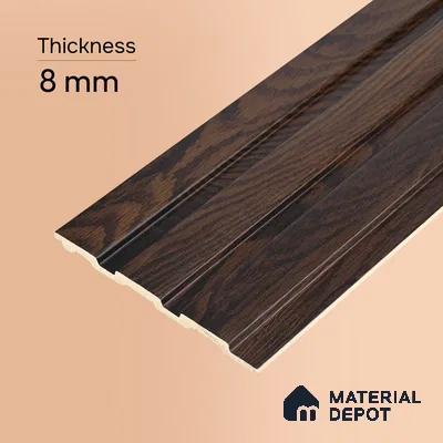 Wooden Look PN 07063 9.5 ft x 4.6 inch Charcoal Panel - 8 mm | Suitable for Feature Wall, TV Unit & Living Room | Width is Subjected to 5% Variation