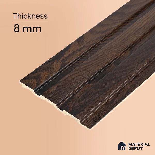 Wooden Look PN 07063 9.5 ft x 4.6 inch Charcoal Panel - 8 mm | Suitable for Feature Wall, TV Unit & Living Room | Width is Subjected to 5% Variation