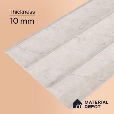Almond Cream Marble Look PN 07064 9.5 ft x 9.8 inch Charcoal Panel - 10 mm | Suitable for Feature Wall, TV Unit & Living Room | Width is Subjected to 5% Variation
