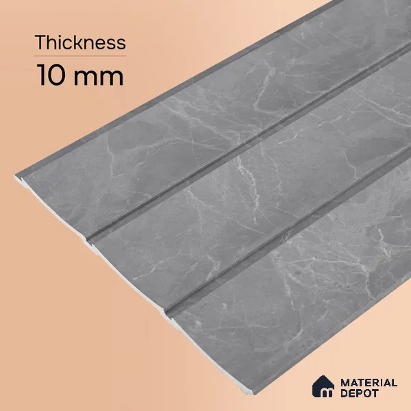 Cloud Grey Marble Look PN 07065 9.5 ft x 9.8 inch Charcoal Panel - 10 mm | Suitable for Feature Wall, TV Unit & Living Room | Width is Subjected to 5% Variation