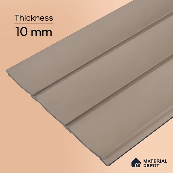 Cappuccino Beige Plain Colour Look PN 07067 9.5 ft x 9.8 inch Charcoal Panel - 10 mm | Suitable for Feature Wall, TV Unit & Living Room | Width is Subjected to 5% Variation