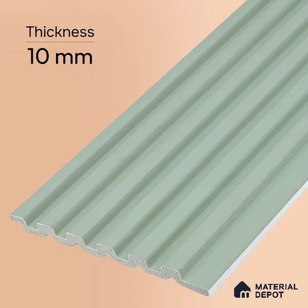 Ash Grey Plain Colour Look PN 07073 9.5 ft x 4.9 inch Charcoal Panel - 10 mm | Suitable for Feature Wall, TV Unit & Living Room | Width is Subjected to 5% Variation