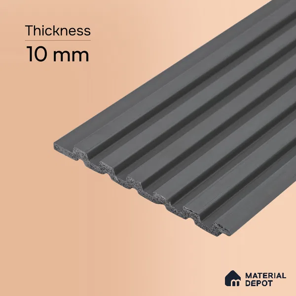 Graphite Grey Plain Colour Look PN 07077 9.5 ft x 4.9 inch Charcoal Panel - 10 mm | Suitable for Feature Wall, TV Unit & Living Room | Width is Subjected to 5% Variation