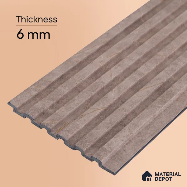 Mocha Brown Marble Look PN 07083 10 ft x 4.9 inch Charcoal Panel - 6 mm | Suitable for Feature Wall, TV Unit & Living Room | Width is Subjected to 5% Variation