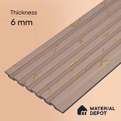 Mocha Brown Marble Look PN 07084 10 ft x 4.9 inch Charcoal Panel - 6 mm | Suitable for Feature Wall, TV Unit & Living Room | Width is Subjected to 5% Variation