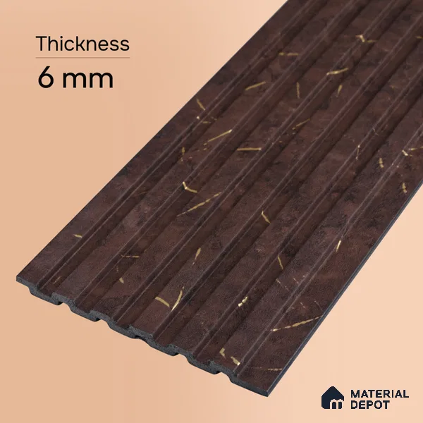 Grey Wenge Marble Look PN 07085 10 ft x 4.9 inch Charcoal Panel - 6 mm | Suitable for Feature Wall, TV Unit & Living Room | Width is Subjected to 5% Variation