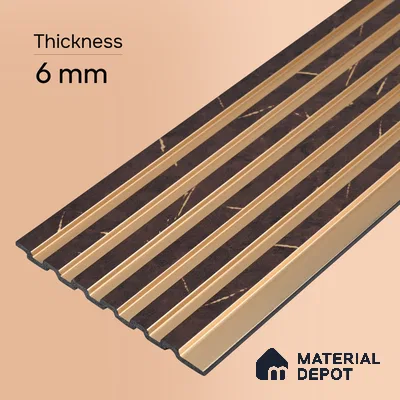 Cappucino Brown Marble Look PN 07086 10 ft x 4.9 inch Charcoal Panel - 6 mm | Suitable for Feature Wall, TV Unit & Living Room | Width is Subjected to 5% Variation