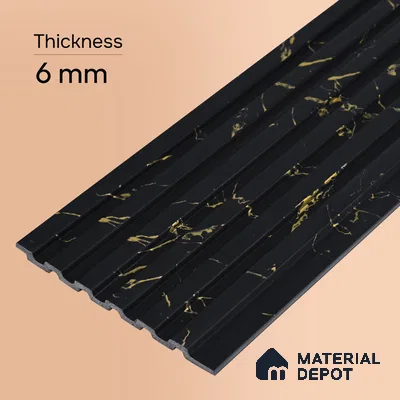 Graphite Black Marble Look PN 07087 10 ft x 4.9 inch Charcoal Panel - 6 mm | Suitable for Feature Wall, TV Unit & Living Room | Width is Subjected to 5% Variation