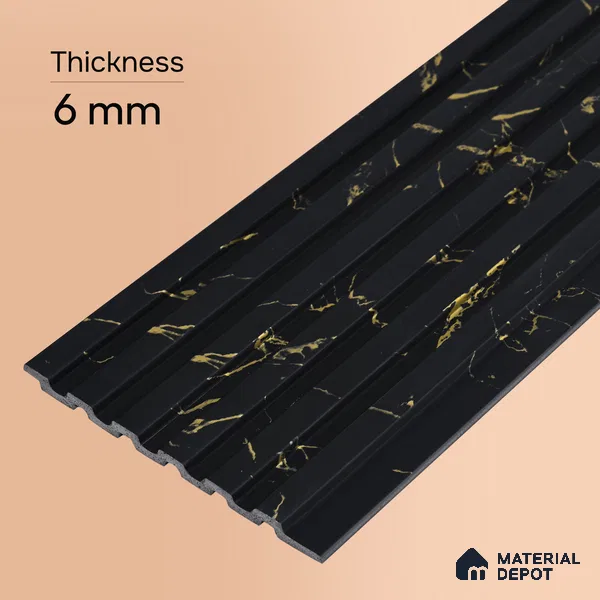 Graphite Black Marble Look PN 07087 10 ft x 4.9 inch Charcoal Panel - 6 mm | Suitable for Feature Wall, TV Unit & Living Room | Width is Subjected to 5% Variation
