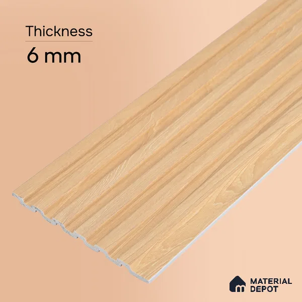 Wooden Look PN 07097 10 ft x 4.9 inch Charcoal Panel - 6 mm | Suitable for Feature Wall, TV Unit & Living Room | Width is Subjected to 5% Variation