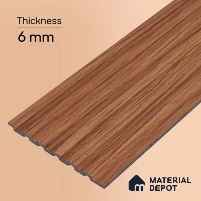 Wooden Look PN 07099 10 ft x 4.9 inch Charcoal Panel - 6 mm | Suitable for Feature Wall, TV Unit & Living Room | Width is Subjected to 5% Variation