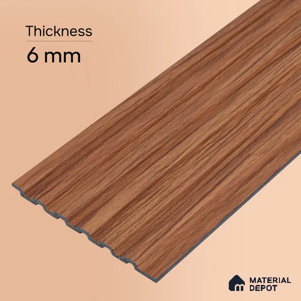 Wooden Look PN 07099 10 ft x 4.9 inch Charcoal Panel - 6 mm | Suitable for Feature Wall, TV Unit & Living Room | Width is Subjected to 5% Variation