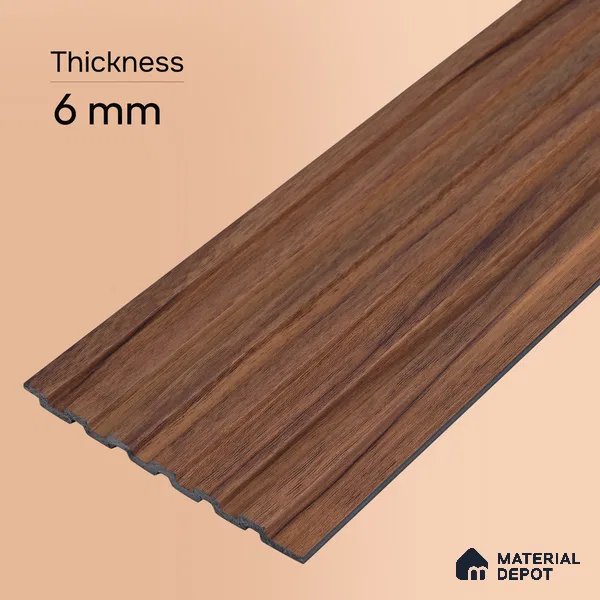 Wooden Look PN 07100 10 ft x 4.9 inch Charcoal Panel - 6 mm | Suitable for Feature Wall, TV Unit & Living Room | Width is Subjected to 5% Variation