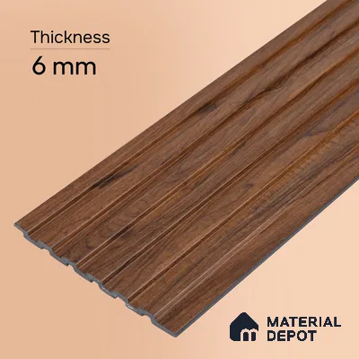 Wooden Look PN 07102 10 ft x 4.9 inch Charcoal Panel - 6 mm | Suitable for Feature Wall, TV Unit & Living Room | Width is Subjected to 5% Variation
