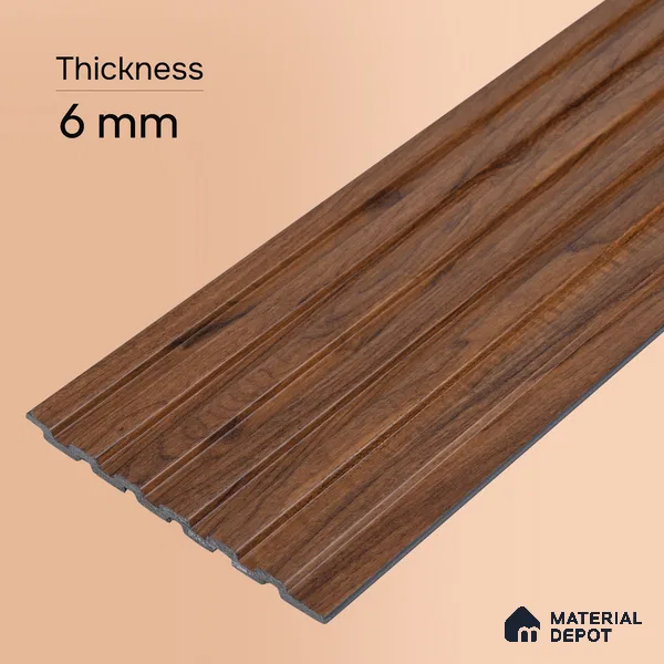 Wooden Look PN 07102 10 ft x 4.9 inch Charcoal Panel - 6 mm | Suitable for Feature Wall, TV Unit & Living Room | Width is Subjected to 5% Variation