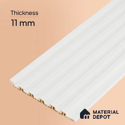 Ivory Beige Plain Colour Look PN 07157 9.5 ft x 4.7 inch Charcoal Panel - 11 mm | Suitable for Feature Wall, TV Unit & Living Room | Width is Subjected to 5% Variation
