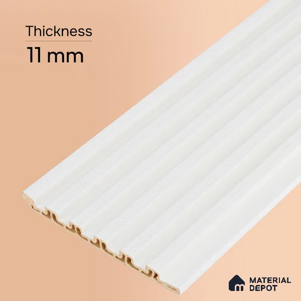 Ivory Beige Plain Colour Look PN 07157 9.5 ft x 4.7 inch Charcoal Panel - 11 mm | Suitable for Feature Wall, TV Unit & Living Room | Width is Subjected to 5% Variation