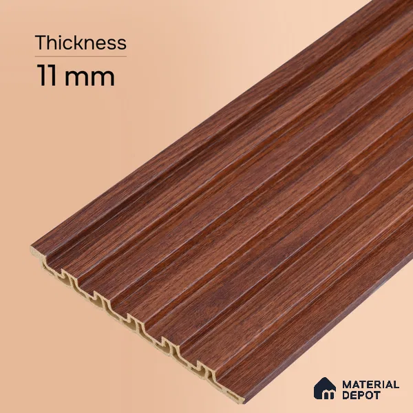 Wooden Look PN 07172 9.5 ft x 4.7 inch Charcoal Panel - 11 mm | Suitable for Feature Wall, TV Unit & Living Room | Width is Subjected to 5% Variation