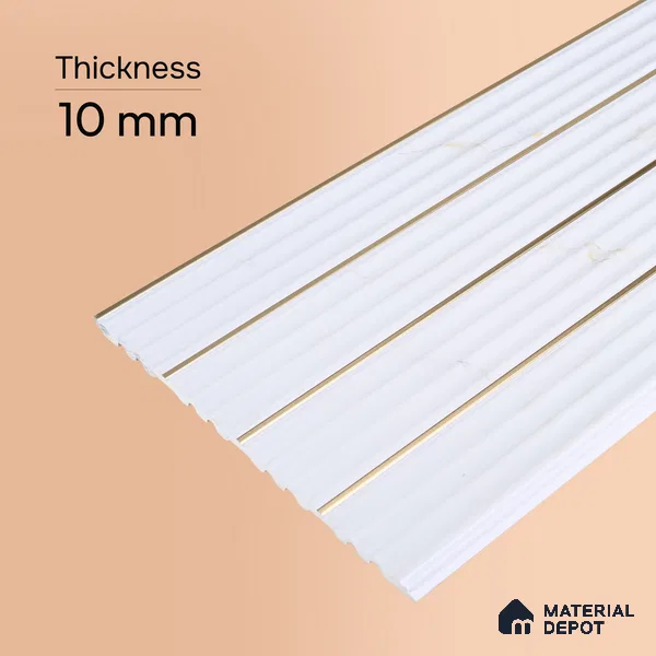 Frosty White Marble Look PN 07386 8 ft x 9.6 inch PVC Panel - 10 mm | Suitable for Living Room, Bedroom & Office | Width is Subjected to 5% Variation