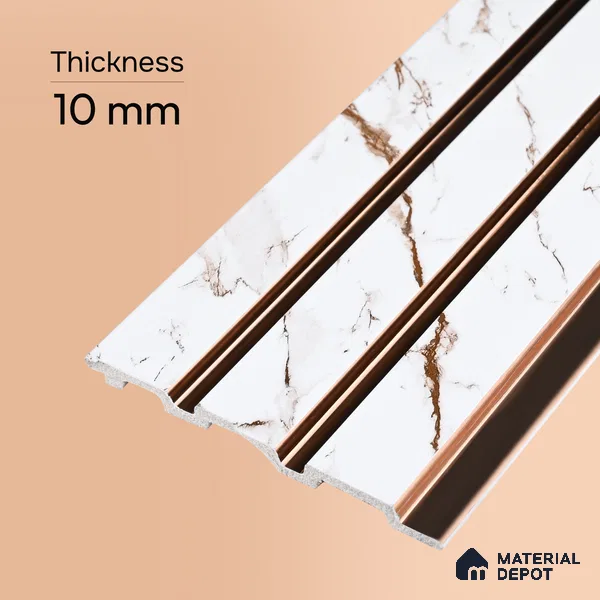 Ivory Pearl Marble Look PN 07459 8 ft x 4.8 inch PVC Panel - 10 mm | Suitable for Living Room, Bedroom & Office | Width is Subjected to 5% Variation