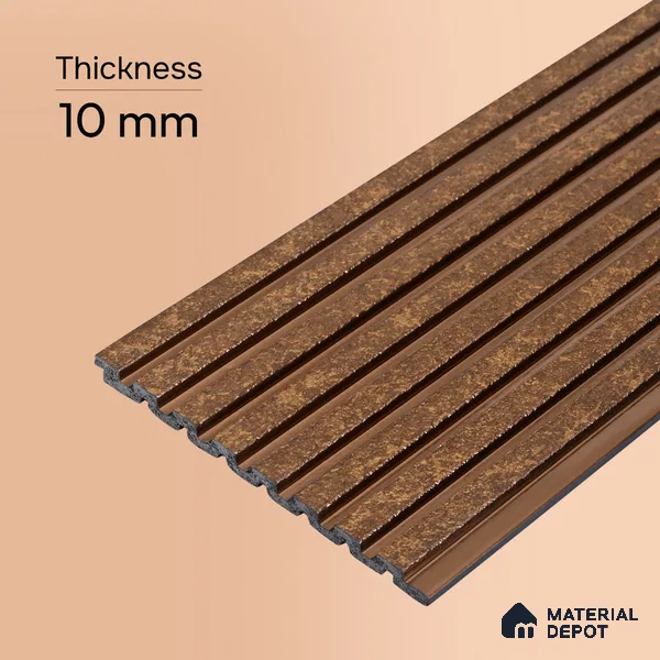 Mud Brown Stone Look PN 07470 8 ft x 4.8 inch PVC Panel - 10 mm | Suitable for Living Room, Bedroom & Office | Width is Subjected to 5% Variation