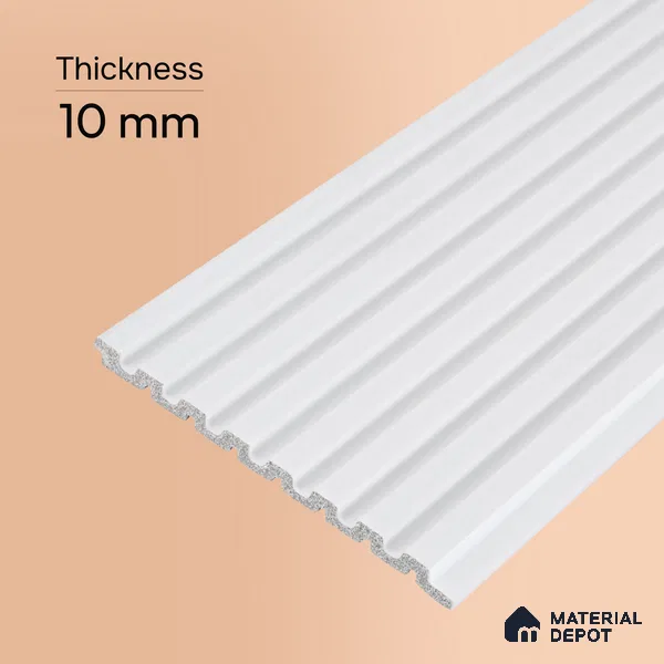 Dove Grey Plain Colour Look PN 07477 8 ft x 4.8 inch PVC Panel - 10 mm | Suitable for Living Room, Bedroom & Office | Width is Subjected to 5% Variation
