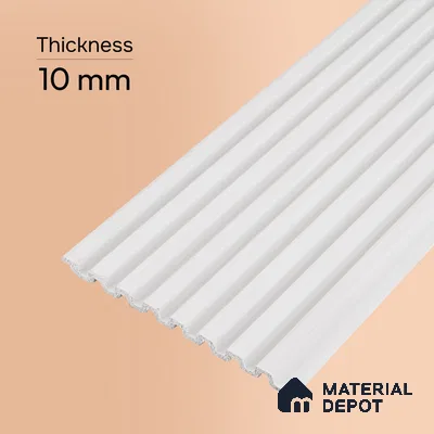 Ivory Beige Plain Colour Look PN 07478 8 ft x 4.8 inch PVC Panel - 10 mm | Suitable for Living Room, Bedroom & Office | Width is Subjected to 5% Variation