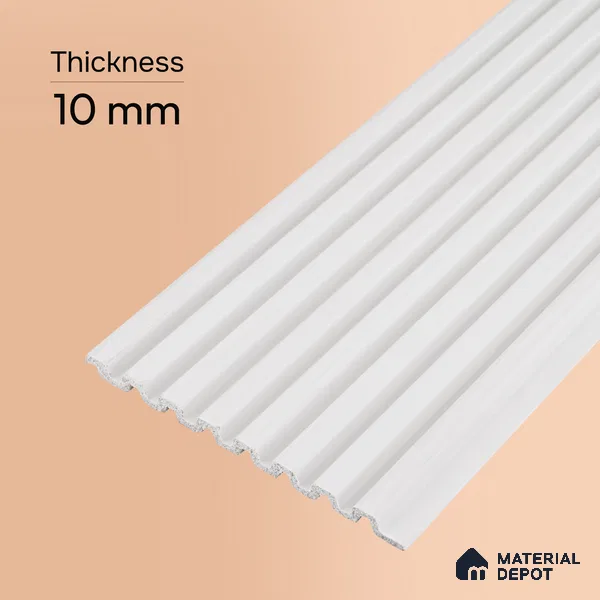 Ivory Beige Plain Colour Look PN 07478 8 ft x 4.8 inch PVC Panel - 10 mm | Suitable for Living Room, Bedroom & Office | Width is Subjected to 5% Variation