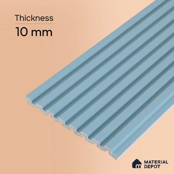 Cloud Grey Plain Colour Look PN 07480 8 ft x 4.8 inch PVC Panel - 10 mm | Suitable for Living Room, Bedroom & Office | Width is Subjected to 5% Variation