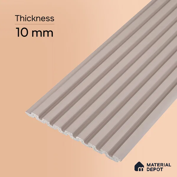 Cloud Grey Plain Colour Look PN 07481 8 ft x 4.8 inch PVC Panel - 10 mm | Suitable for Living Room, Bedroom & Office | Width is Subjected to 5% Variation