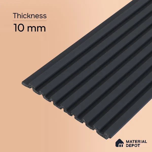 Graphite Grey Plain Colour Look PN 07482 8 ft x 4.8 inch PVC Panel - 10 mm | Suitable for Living Room, Bedroom & Office | Width is Subjected to 5% Variation