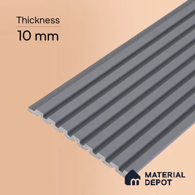 Mist Grey Plain Colour Look PN 07483 8 ft x 4.8 inch PVC Panel - 10 mm | Suitable for Living Room, Bedroom & Office | Width is Subjected to 5% Variation