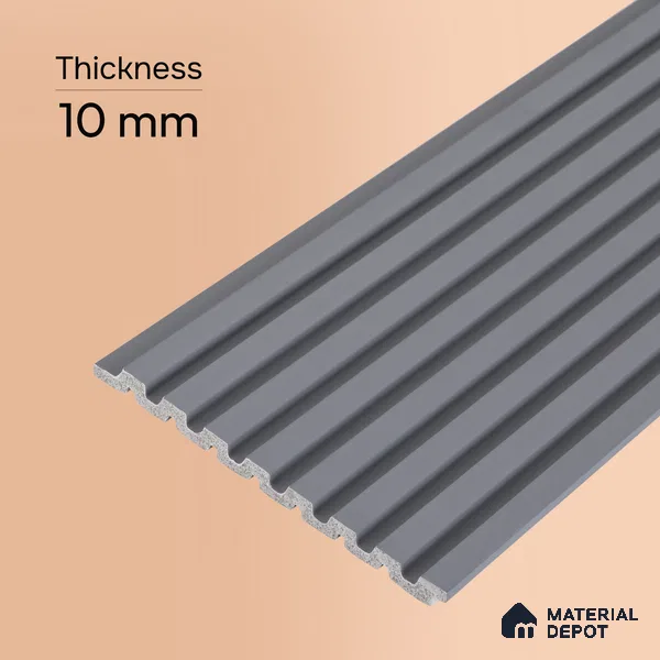 Mist Grey Plain Colour Look PN 07483 8 ft x 4.8 inch PVC Panel - 10 mm | Suitable for Living Room, Bedroom & Office | Width is Subjected to 5% Variation