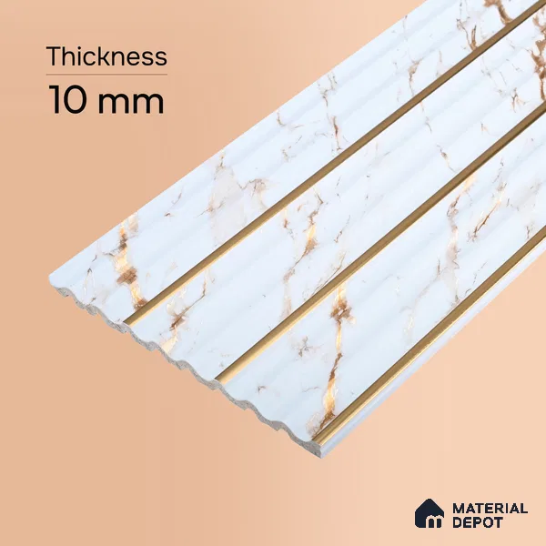 Dove Grey Marble Look PN 07500 8 ft x 6 inch PVC Panel - 10 mm | Suitable for Living Room, Bedroom & Office | Width is Subjected to 5% Variation