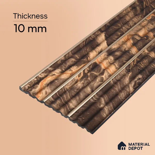 Chocolate Brown Marble Look PN 07501 8 ft x 6 inch PVC Panel - 10 mm | Suitable for Living Room, Bedroom & Office | Width is Subjected to 5% Variation