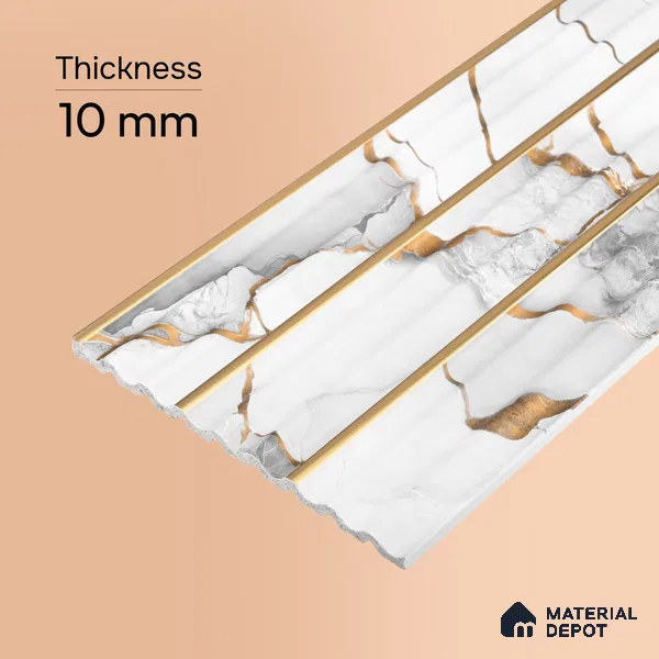 Dove Grey Marble Look PN 07508 8 ft x 6 inch PVC Panel - 10 mm | Suitable for Living Room, Bedroom & Office | Width is Subjected to 5% Variation