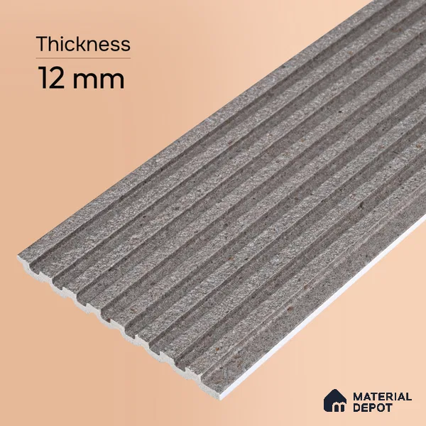 Cloud Grey Stone Look PN 07594 9.5 ft x 4.9 inch Charcoal Panel - 12 mm | Suitable for Feature Wall, TV Unit & Living Room | Width is Subjected to 5% Variation