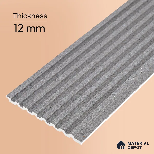 Steel Grey Stone Look PN 07595 9.5 ft x 4.9 inch Charcoal Panel - 12 mm | Suitable for Feature Wall, TV Unit & Living Room | Width is Subjected to 5% Variation
