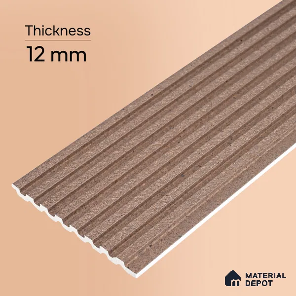 Mocha Brown Stone Look PN 07596 9.5 ft x 4.9 inch Charcoal Panel - 12 mm | Suitable for Feature Wall, TV Unit & Living Room | Width is Subjected to 5% Variation