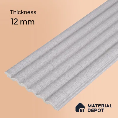 Light Grey Fabric Look PN 07599 9.5 ft x 4.9 inch Charcoal Panel - 12 mm | Suitable for Feature Wall, TV Unit & Living Room | Width is Subjected to 5% Variation