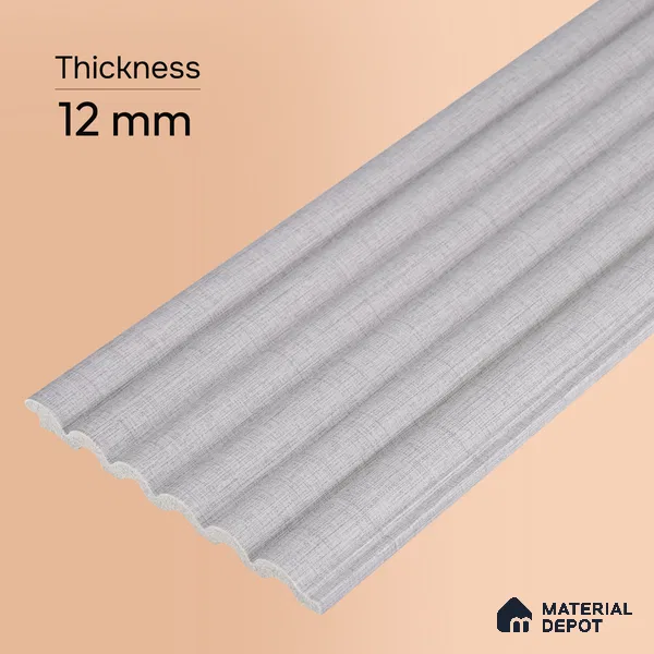 Light Grey Fabric Look PN 07599 9.5 ft x 4.9 inch Charcoal Panel - 12 mm | Suitable for Feature Wall, TV Unit & Living Room | Width is Subjected to 5% Variation